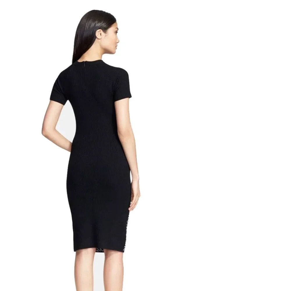 Tory Burch Black and White Printed Sheath Dress